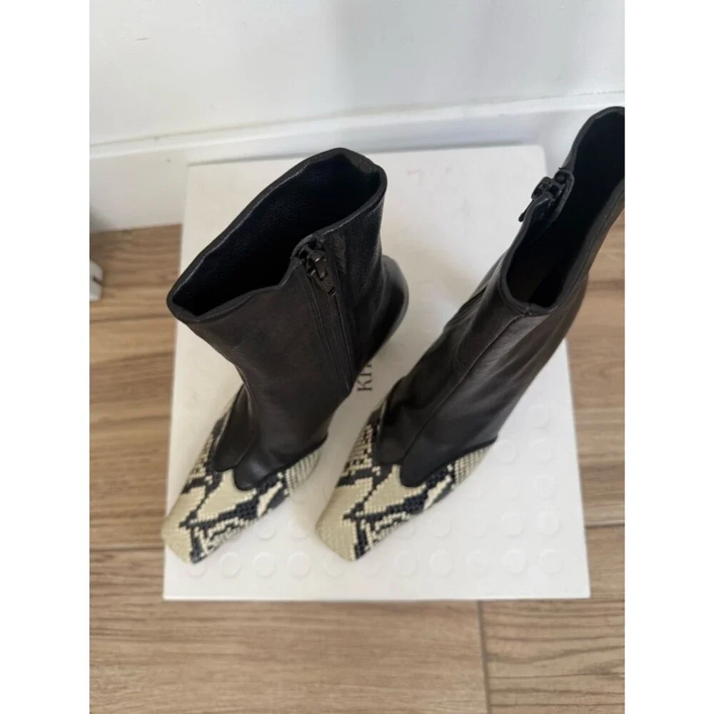 Khaite Nevada Stretch Low Boot Snakeskin NWT 7.5